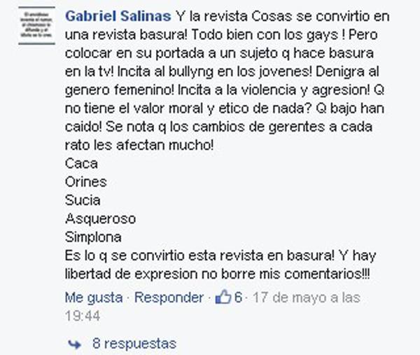 Cosas subió esta foto y Facebook reaccionó así. Ahora mira la respuesta de la revista 13 pelu2