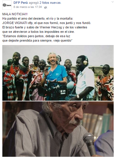 El cine peruano está de duelo, falleció Jorge Vignati 3 j