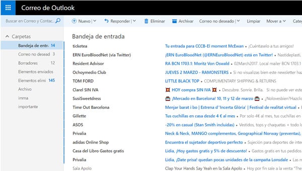 newsletters buzon entrada