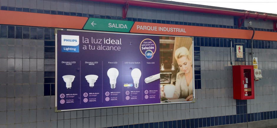 Indoor: Philips promociona nueva campaña en el Metro de Lima 1 Valla Philips Subway EPI12