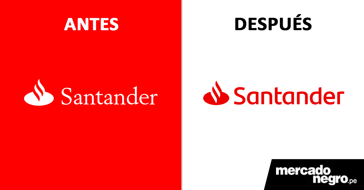 Santander renovó su logotipo 1 ANTES Y DESPUES SANTANDER
