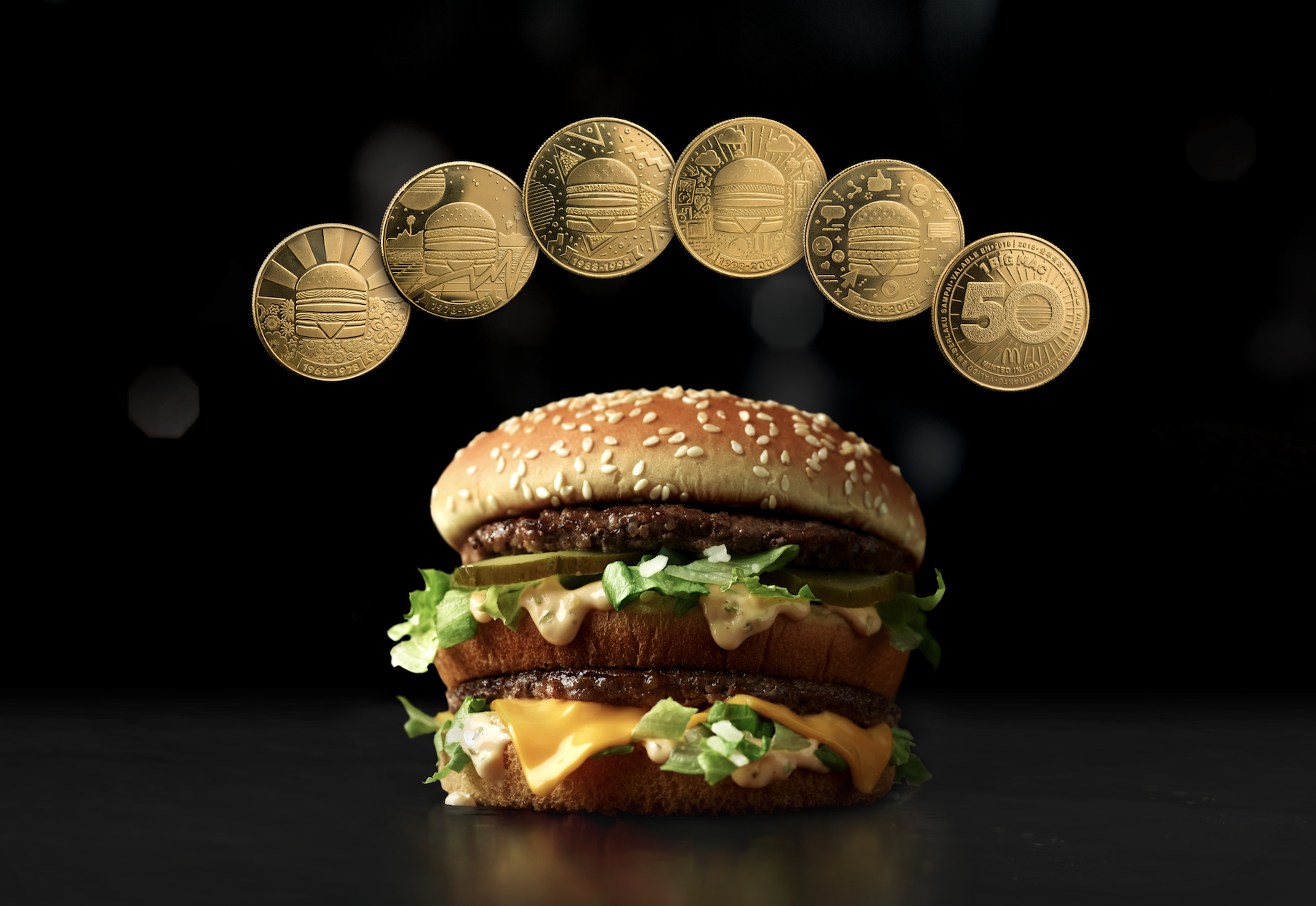 McDonald's: “La Mac Coin es la primera moneda totalmente respaldada por comida creada para celebrar los 50 años de la Big Mac” 1 MacCoins 1