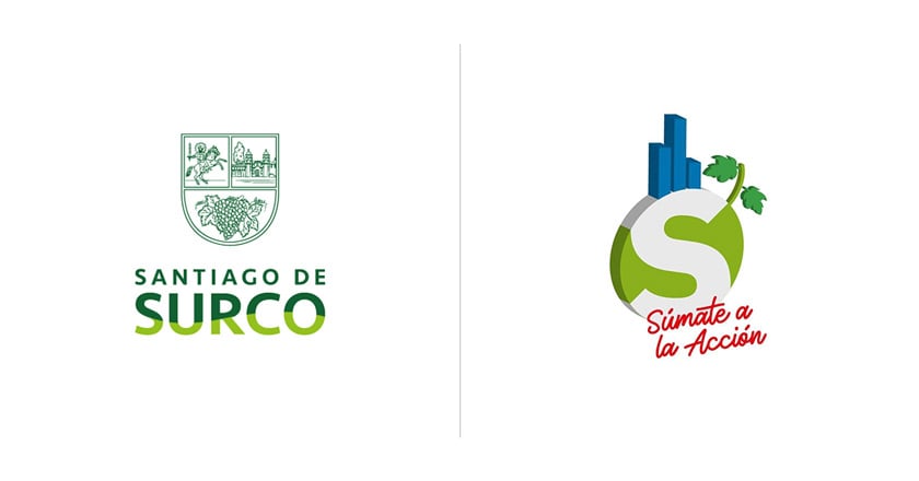 Municipalidad de Surco hace radical cambio de logo 1 antes y despues santiago de surco portal