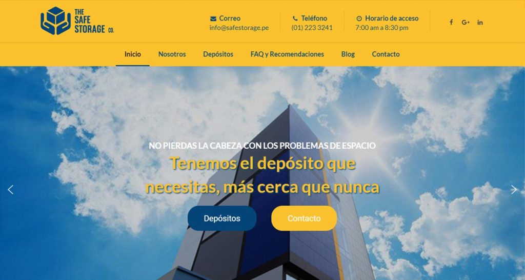 Diseño web para empresas de logística 1 home safe storage web