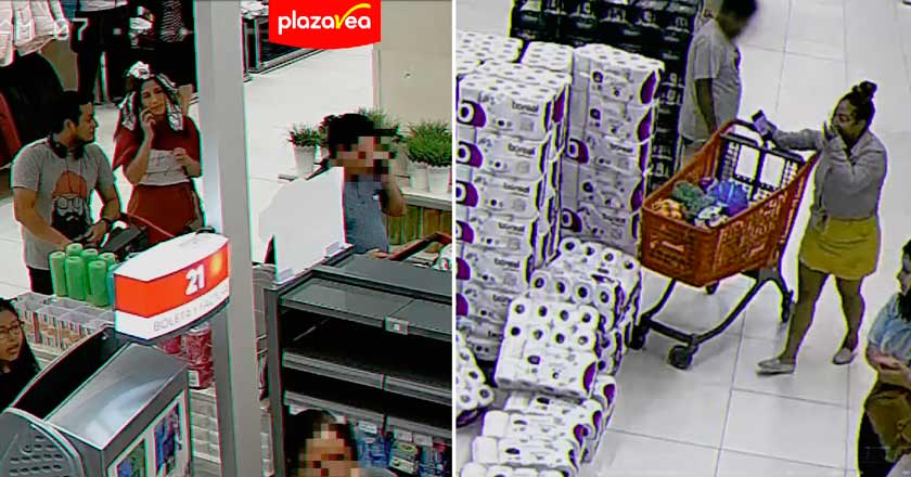 Cámaras de seguridad captan graciosas situaciones de madres de familia en plazaVea 1 Camaras de seguridad captan situaciones graciosas de madres de familia