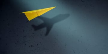 think big motivation concept paper airplanes flying with shadow 34048 415