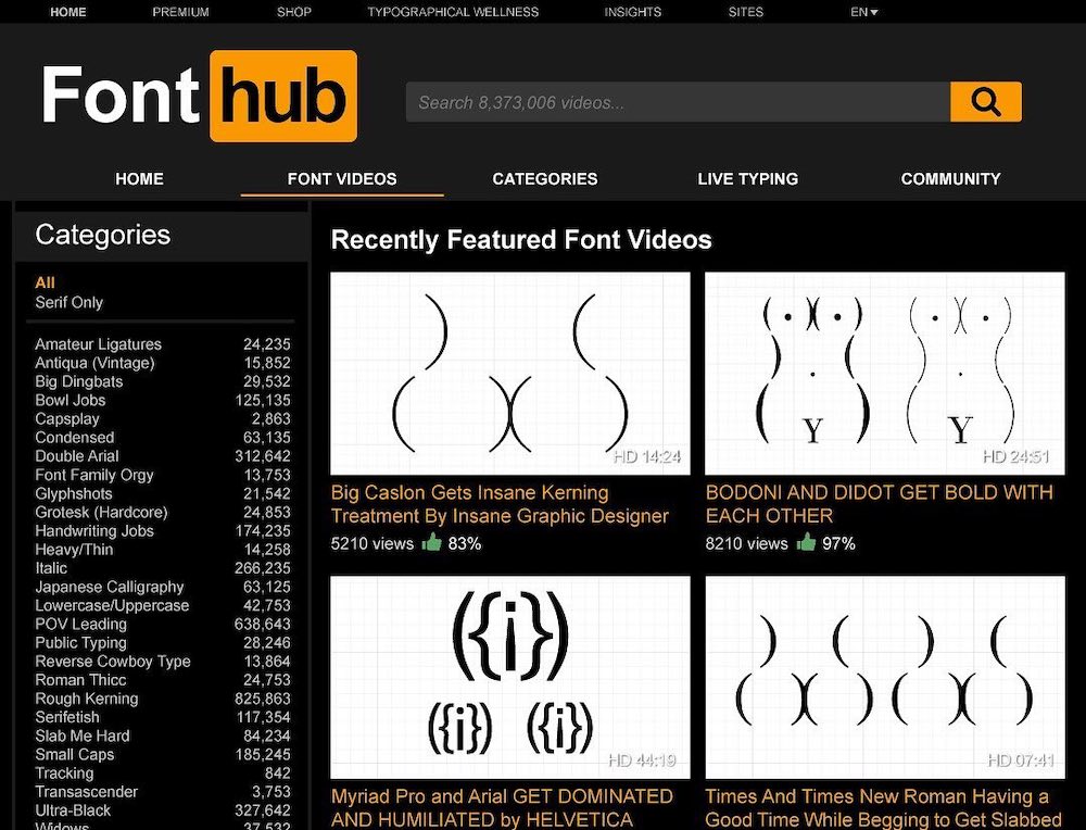 FontHub, el "portal" líder de la anatomía de la tipografía en el mundo 1 FontHub tipografías famosas simulan ilustraciones de glúteos 16