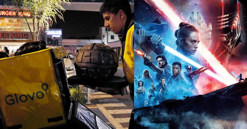 Repartidor de Glovo llevó la “Estrella de la Muerte” al final de Star Wars 1 Repartidor de Glovo llevo la Estrella de la Muerte al final de Star Wars