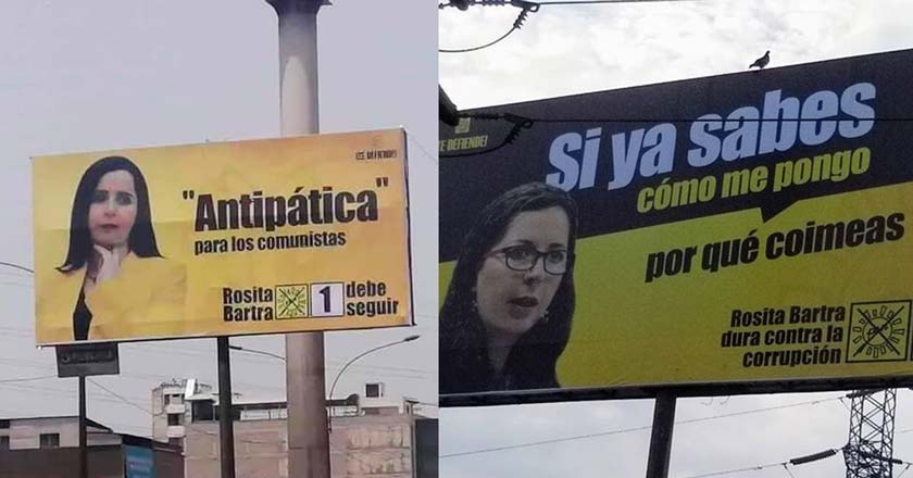 Rosa Bartra utiliza adjetivo negativo a su favor en campaña publicitaria 1 Rosa bartra paneles publicitarios campana 2020