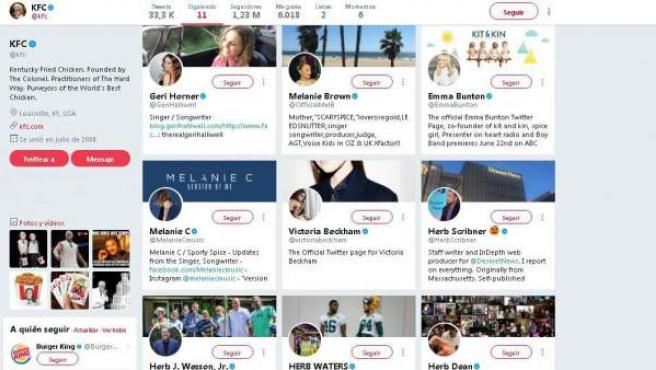 ¿Por qué KFC solo sigue a 11 personas en Twitter? 2 KFC TWITTER