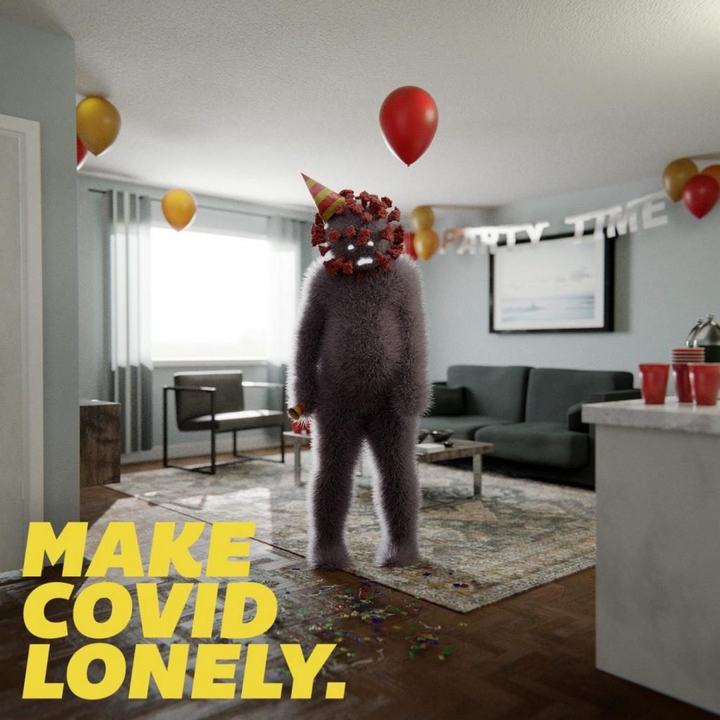 Esta campaña personifica a un coronavirus que lucha contra el aislamiento 2 EZGRoiYXgAU Kcx