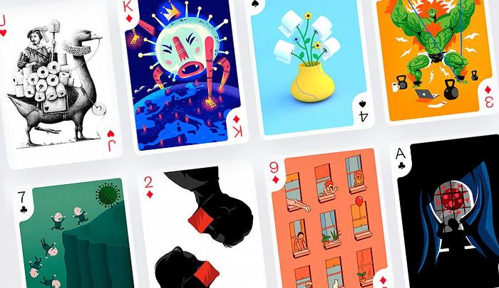 Creativos de 30 países crean la primera baraja de cartas con temática de pandemia 1 cards against corona 00 700x405 1