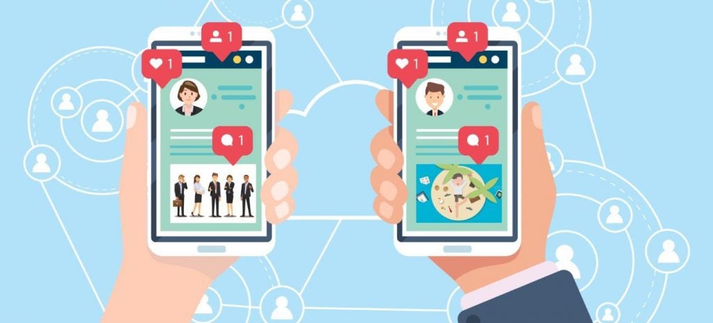Interacción de interacciones ganadas de estudiar redes sociales 