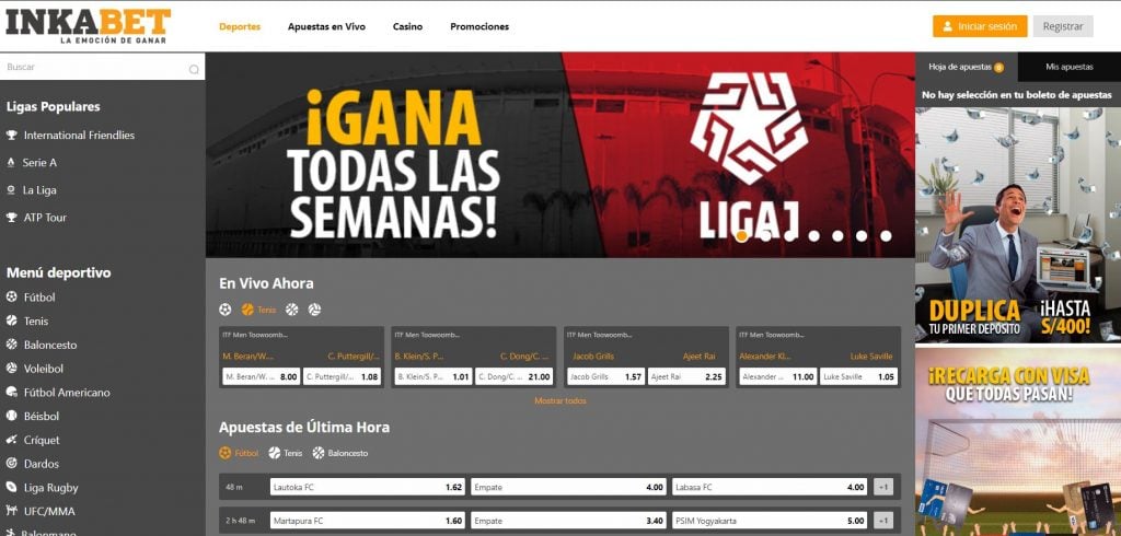 Pagina de Inkabet para apostar