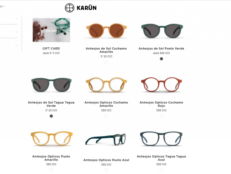 Conoce las marcas de moda que confeccionan ropa con material reciclado 9 Colección de anteojos Karün. una de las marcas sustentables en el mundo