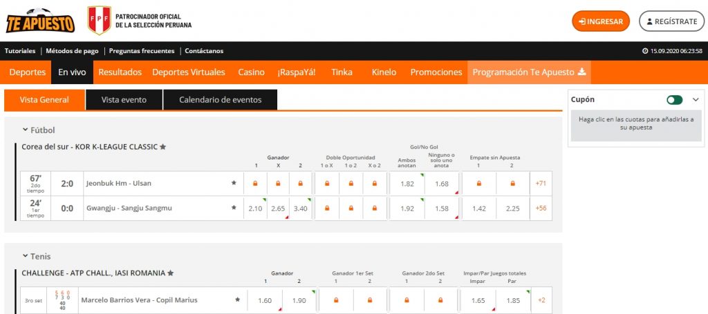 Pagina de Te Apuesto 