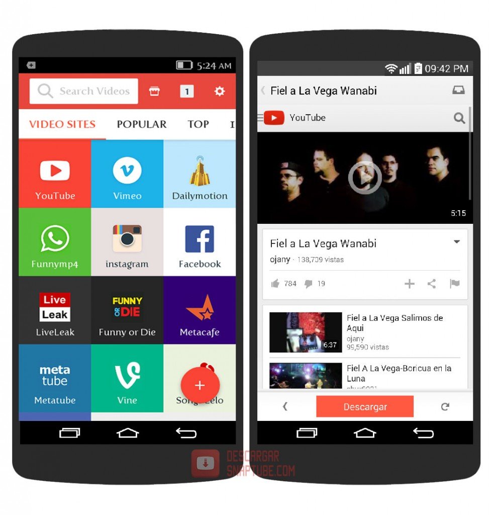 ¿Cómo descargar Snaptube gratis? 3 Celulares que muestran Snaptube