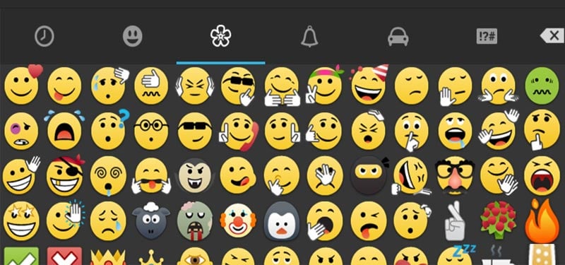 Muestra del paquete de emojis de Whatsapp Plus.