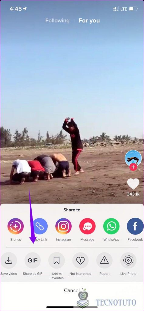 ¿Cómo descargar vídeos de TikTok? 5 icono gif descargar videos en tiktok