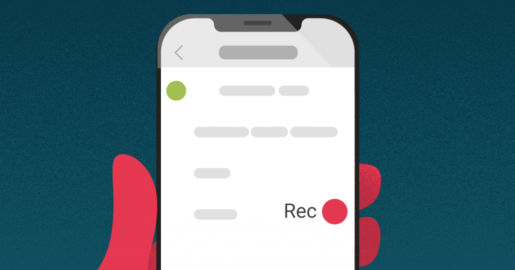 Ilustración sobre grabar la pantalla del celular.