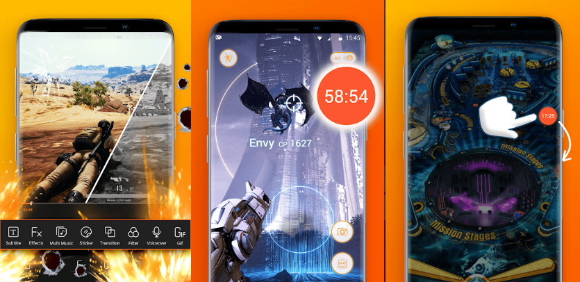 Pantallas con la app V Recorder.