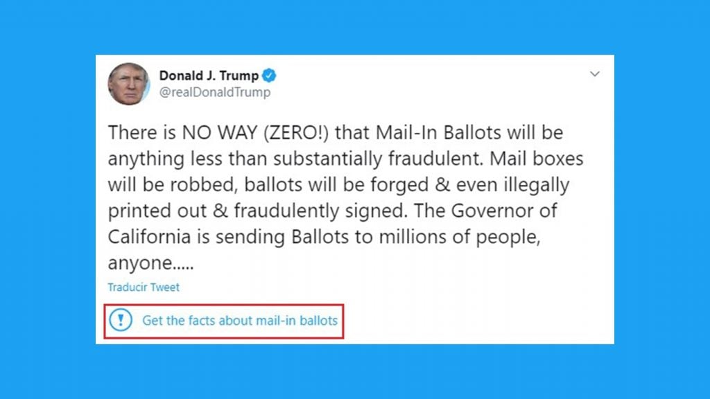 ¿Qué es el marketing político digital? 7 Tuit de Donald Trump con reclamo de Twitter.