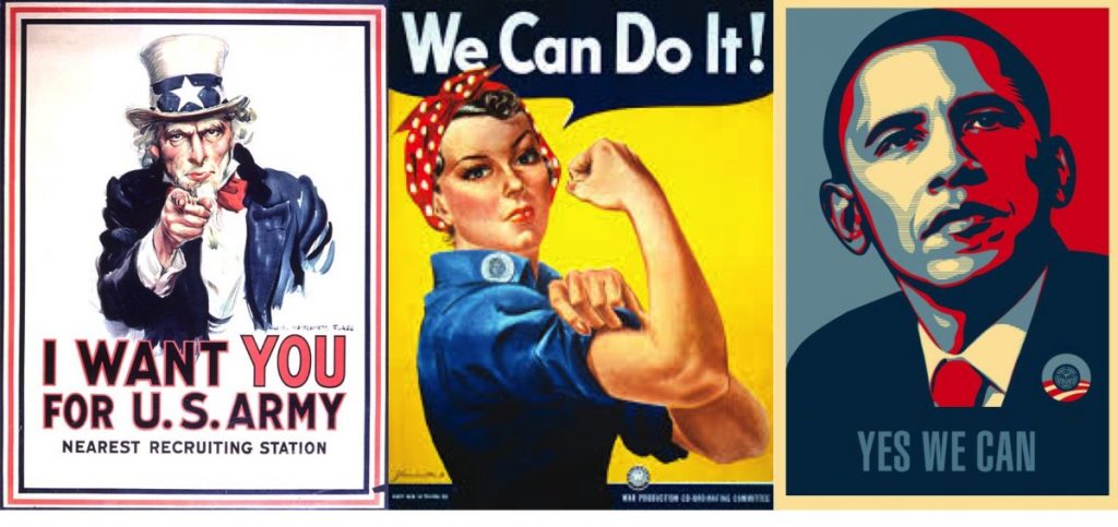 Ejemplos de carteles propagandísticos.