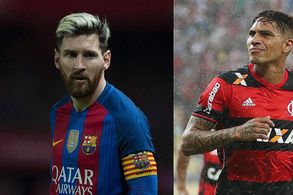 Messi y Paolo Guerrero futbolistas