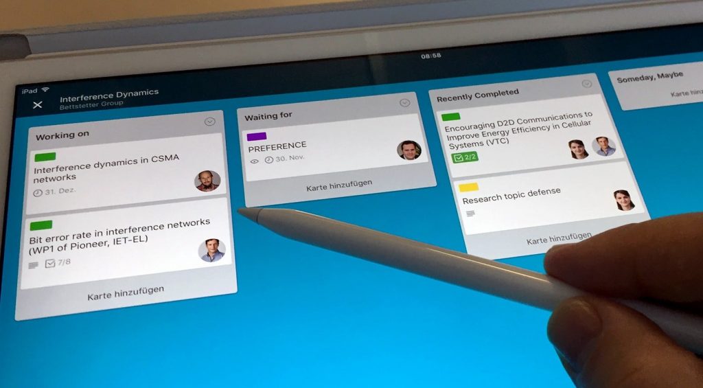 pantalla de trello sobre herramientas digitales para el teletrabajo