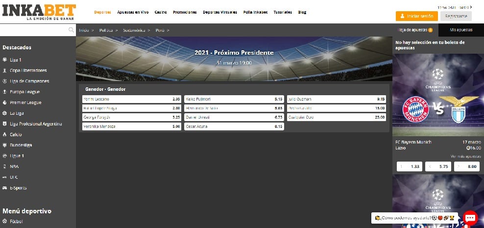 Perú: las Elecciones Presidenciales 2021 son la nueva apuesta de Inkabet 2 inkabet elecciones 2021