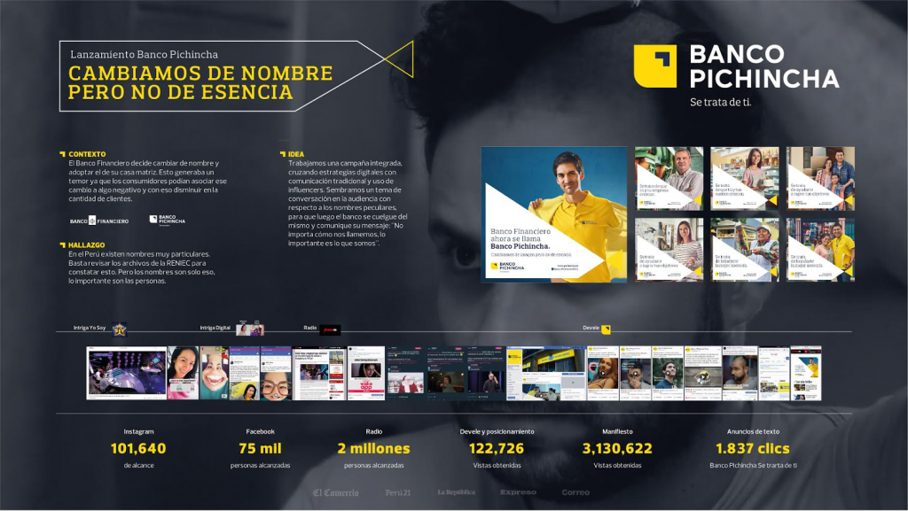 Grupo P recibe a Diana Mandujano como VP de Planning y nueva Directora General de Cuentas para Fosbury 10 CAMBIO DE IMAGEN Y NOMBRE BANCO PICHINCHA 1