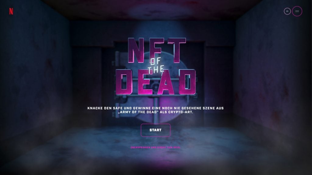 Netflix apuesta por el contenido NFT para regalar contenido inédito de su última con Zack Snyder 2 MFT of the Dead Startbild 341438 1