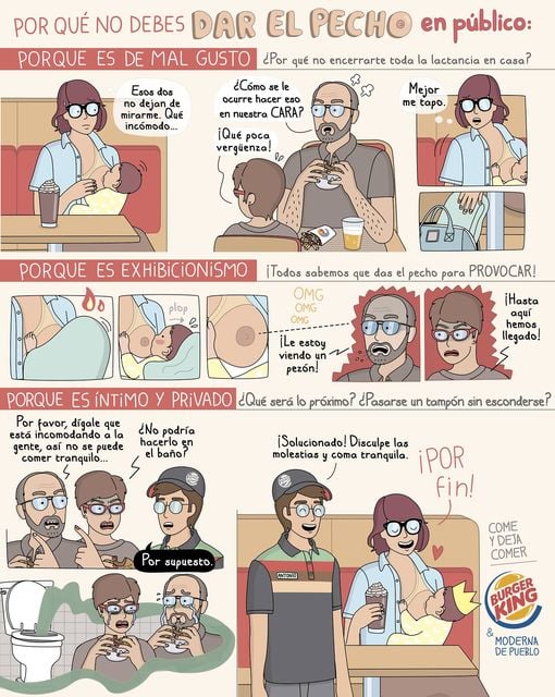 Con esta caricatura viral Burger King se convirtió en defensor de la lactancia materna 2 moderna de pueblo