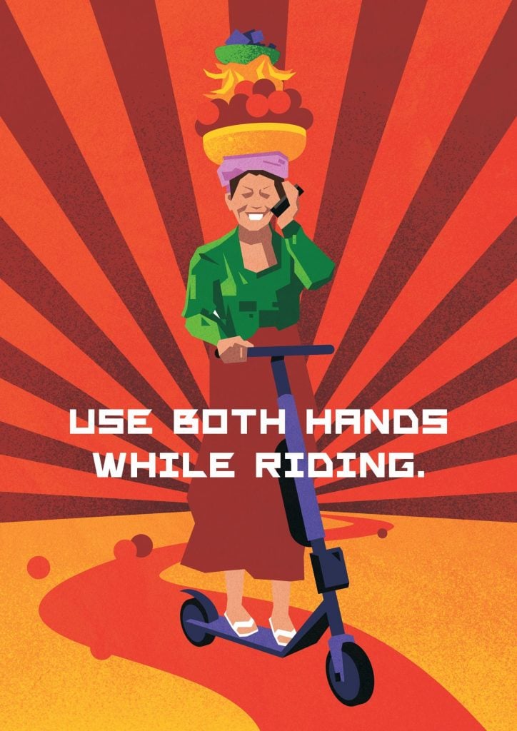 Rusia: campaña por el uso de las scooters reinterpreta íconos del arte y la cultura popular 3 scooters3
