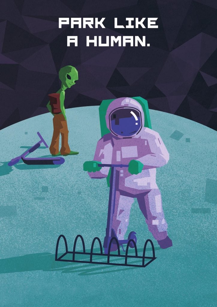 Rusia: campaña por el uso de las scooters reinterpreta íconos del arte y la cultura popular 7 scooters7