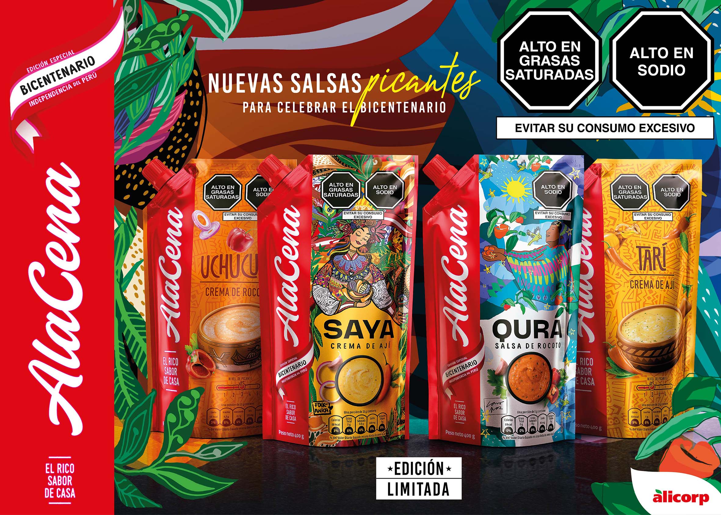 Lanzamiento: AlaCena celebra el Bicentenario con una edición limitada de nuevas salsas 1 AF KV Picantes Bicentenario 70x50 H