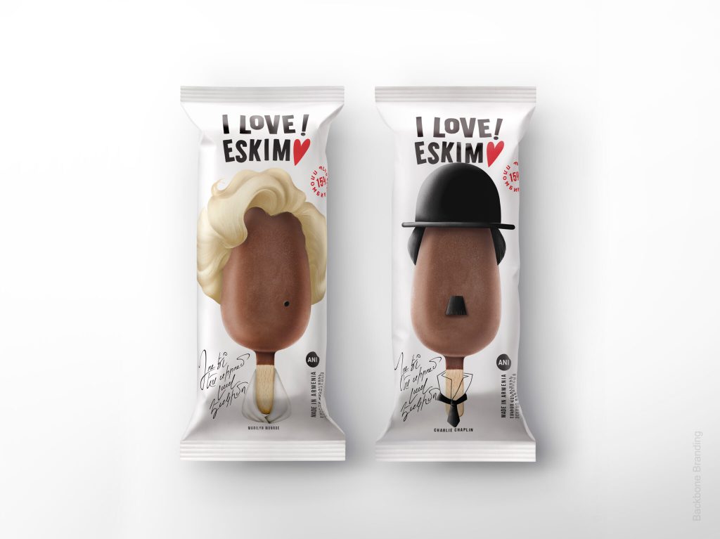 Packaging: esta marca de helados busca ser memorable usando rostros de famosos 3 i love eskim 04