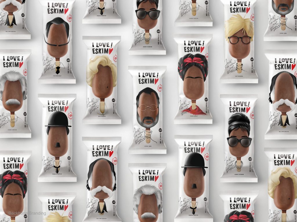 Packaging: esta marca de helados busca ser memorable usando rostros de famosos 5 i love eskim 07