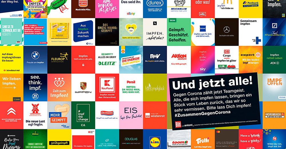 150 marcas cambian su eslogan en alemania para promover la inmunizacion