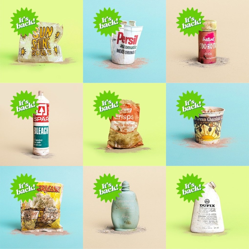 Campaña convierte desperdicios en el mar en objetos “vintage” 3 collage plastic is back