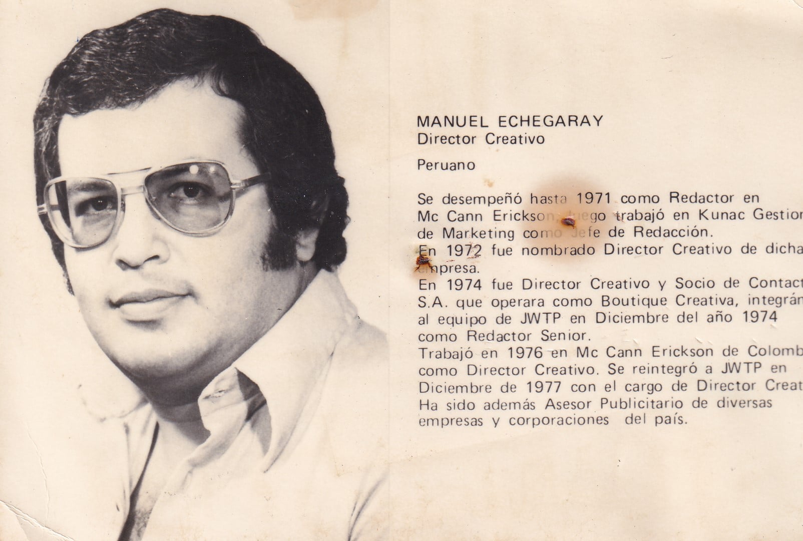 Manolo Echegaray Gómez de la Torre: “Siempre estuve enamorado de la publicidad” 1 MANOLO. CV HASTA 1980 copia