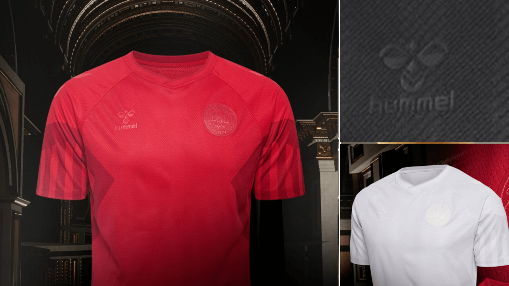 Hummel protesta contra Qatar ocultando su logo en la camiseta de Dinamarca para el mundial 2022 3 Camiseta Dinamarca Mundial 2022 2