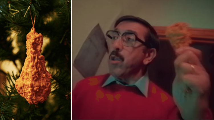 Un spot de KFC estilo 90’s convirtió una pieza de pollo en adorno navideño 1 Un spot de KFC estilo 90’s convirtió una pieza de pollo en adorno navideño