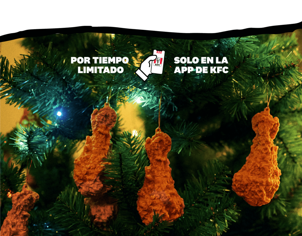 Un spot de KFC estilo 90’s convirtió una pieza de pollo en adorno navideño 2 Un spot de KFC estilo 90’s convirtió una pieza de pollo en adorno navideño