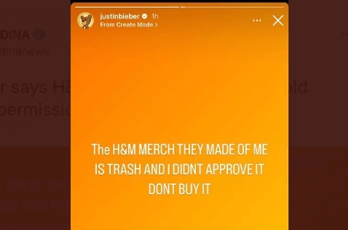 H&M elimina una colección inspirada en Justin Bieber porque el cantante la calificó como "basura" 3 H&M elimina una colección inspirada en Justin Bieber porque el cantante la calificó como "basura"