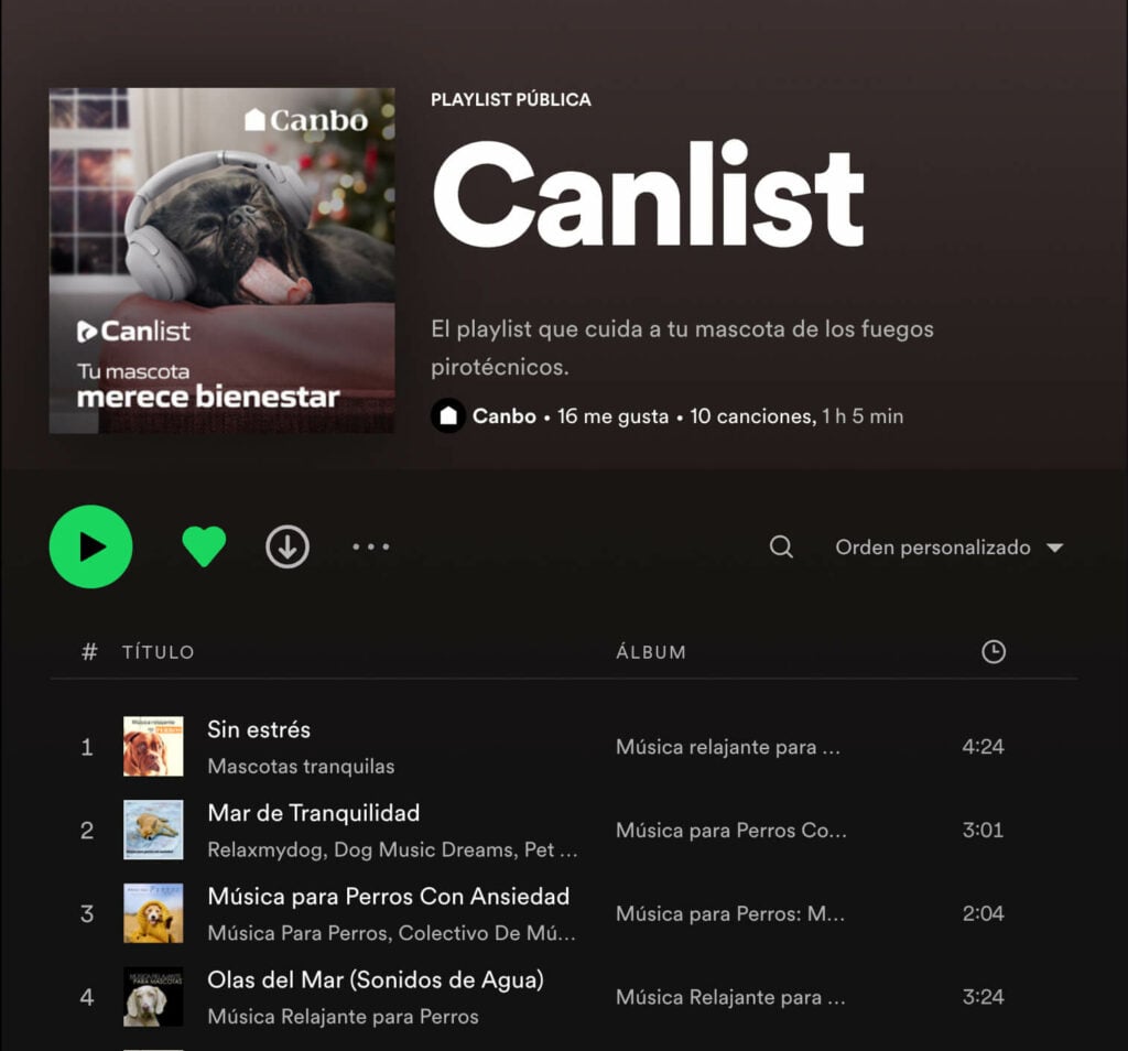 ‘Canlist’, el playlist de Canbo que alivia el estrés de las mascotas causado por la pirotecnia