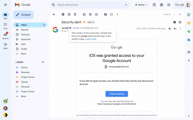 Google introduce el 'check azul' para verificar cuentas en Gmail 2 gmail verificacion 1