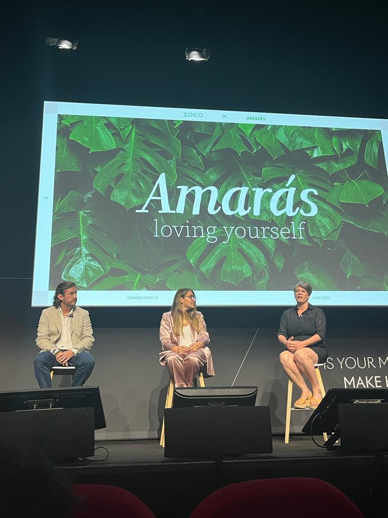 <strong>Amarás se presenta en el Festival de Cannes como caso de éxito de una marca regional en crecimiento</strong> 5 Amaras Cannes Ponencia Mema Montero 2