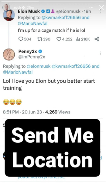 Elon Musk desafía a Mark Zuckerberg a un combate y este acepta sin titubear 2 twitter 2