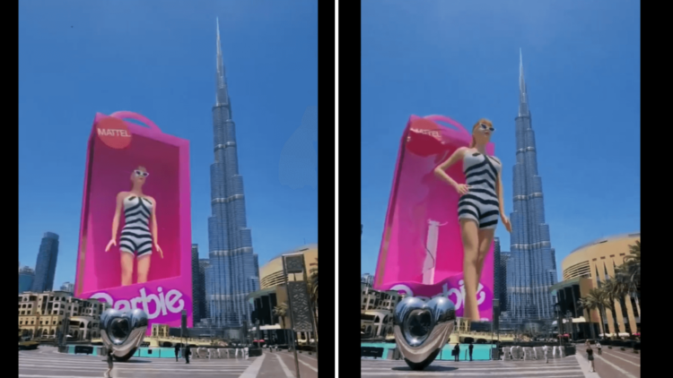 La imponente Barbie 3D que promociona la película en Dubai 1 La imponente Barbie 3D que promociona la película en Dubai